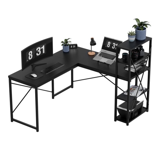 Mark Adler Leader 5.9 Black Corner Desk with shelves - Pilt 5