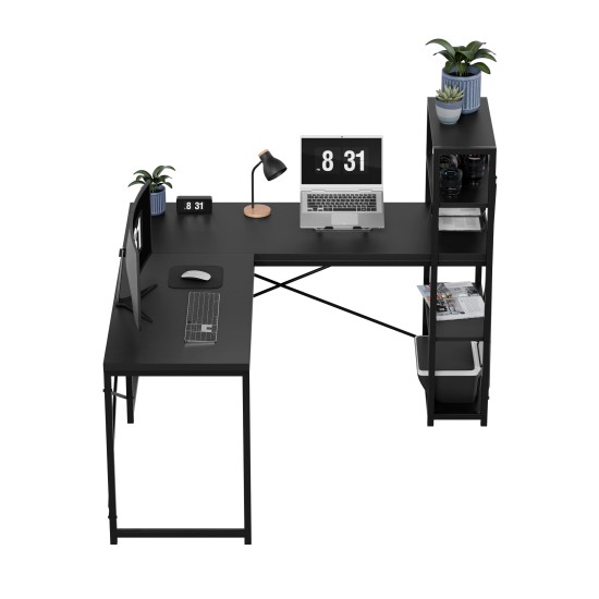 Mark Adler Leader 5.9 Black Corner Desk with shelves - Pilt 7